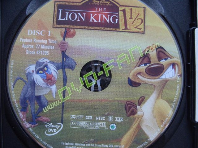 The Lion King 3 DVD Disk Art